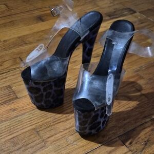 Blue Leopard Print Hella Heels